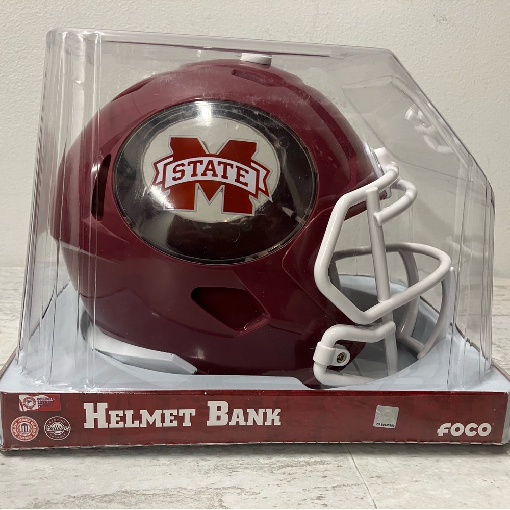 Mississippi State BULLDOGS NCAA Football Helmet Bank  FOCO NEW IN BOX
